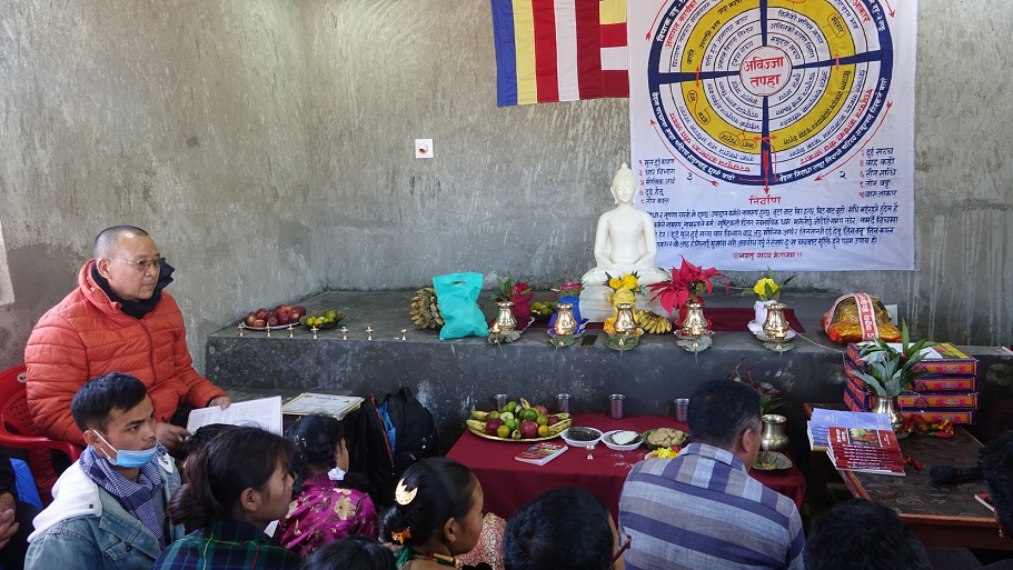 रिब्डीकोट बौद्ध विहारमा बुद्धको मूर्ति प्रतिस्थापन गरियो