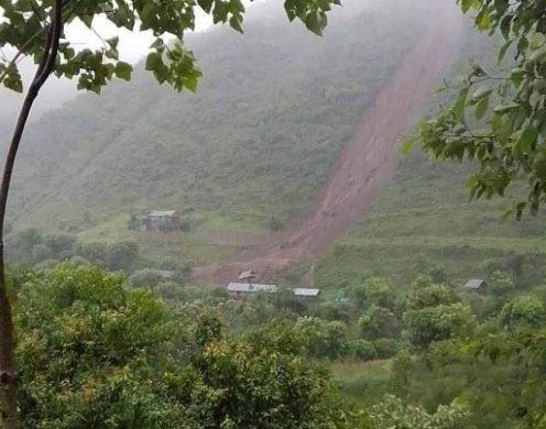 पाल्पामा पहिरोले दुई घर बगाउँदा एक महिला बेपत्ता